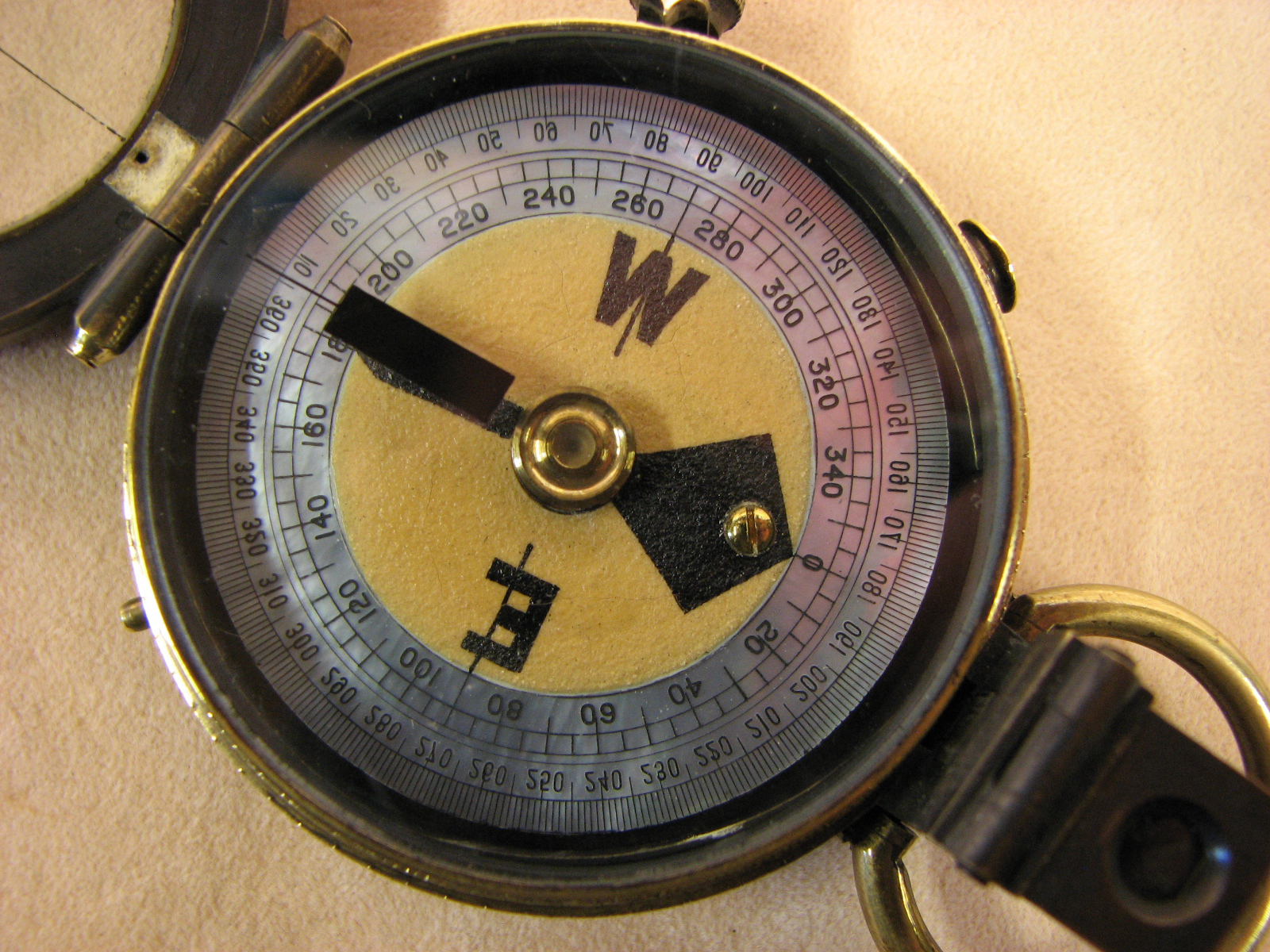 WWI Era MK VI Verners Pattern compass in leather case